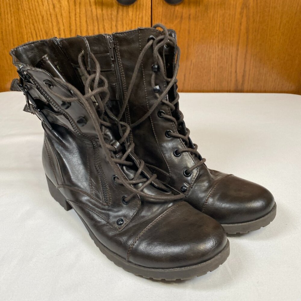 G by Guess Bruze Combat GGBRUZE Boots Women's 9.5 Brown